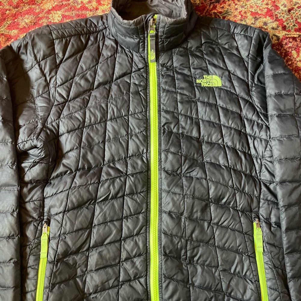 The North Face, Youth Large, Lightweight Puffer, Black & Green